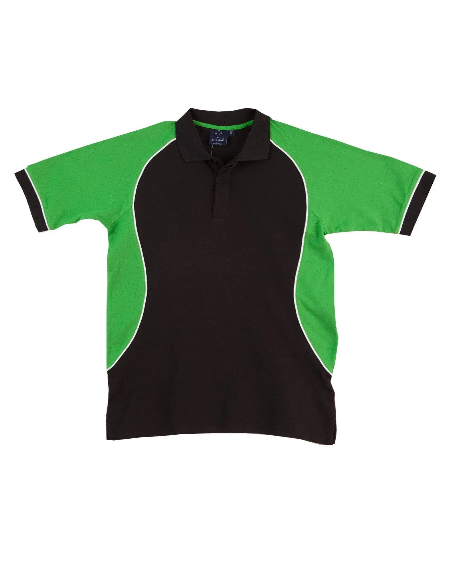 Winning Spirit Casual Wear Black/White/ Green / S Winning Spirit Arena Polo Shirt Men's Ps77